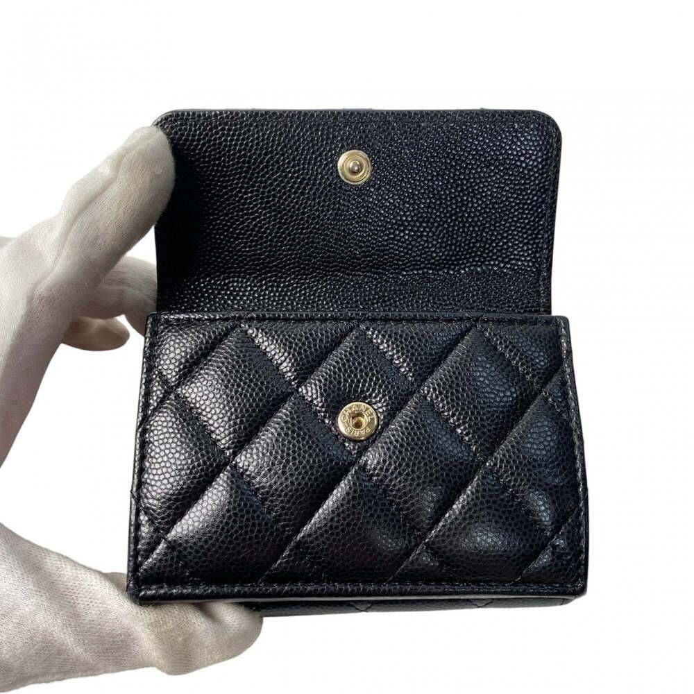 CHANEL Authentic Black Caviar Leather Logo Wallet - Picture 6 of 16